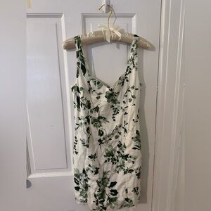 Abercrombie & Fitch Green and White Sweetheart Mini Sundress